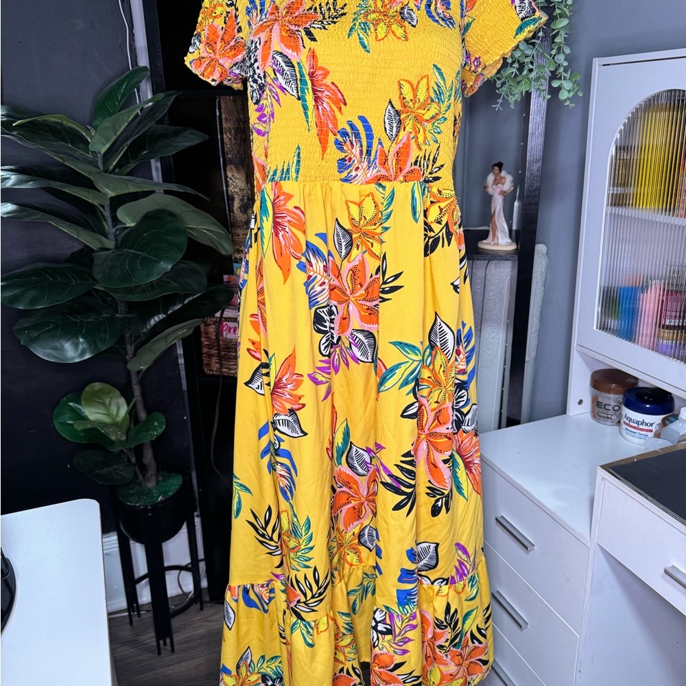 Mlle Gabrielle Yellow Floral Maxi Dress